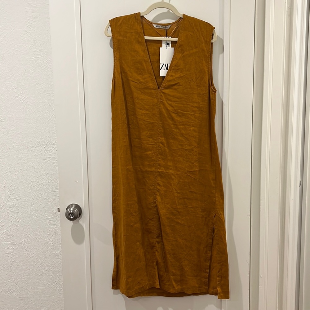 Linen Zara Midi Dress Size M